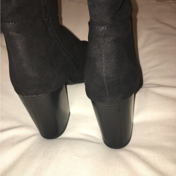 Libby Edelman Thigh High Boots Black w/ Red Floral Embroidery Design  Size 8.5 - Picture 5 of 13